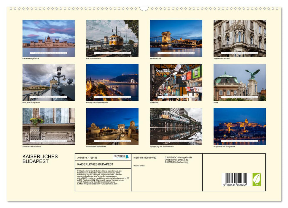 KAISERLICHES BUDAPEST (CALVENDO Premium Wandkalender 2025)