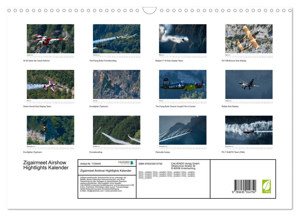 Zigairmeet Airshow Hightlights Kalender (CALVENDO Wandkalender 2025)