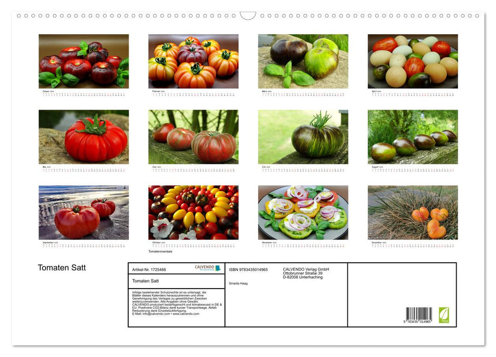 Tomaten Satt (CALVENDO Wandkalender 2025)