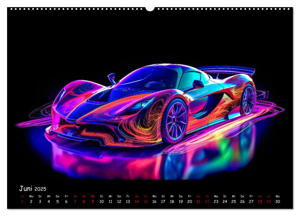 Futuristische Neon Cars (CALVENDO Wandkalender 2025)