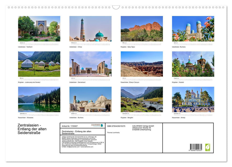 Zentralasien - Entlang der alten Seidenstraße (CALVENDO Wandkalender 2025)