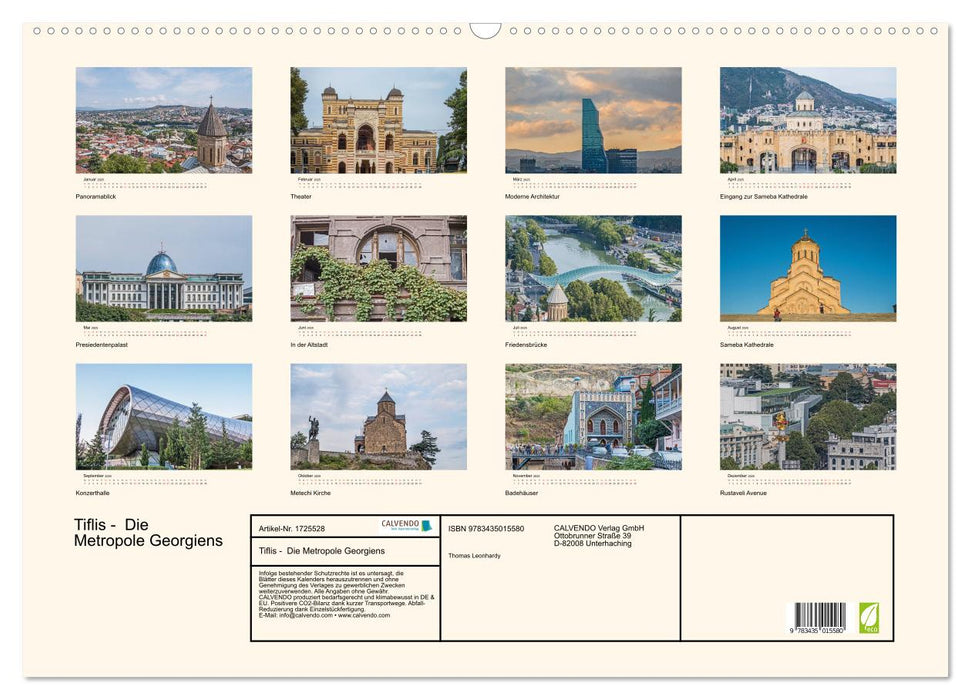 Tiflis - Die Metropole Georgiens (CALVENDO Wandkalender 2025)