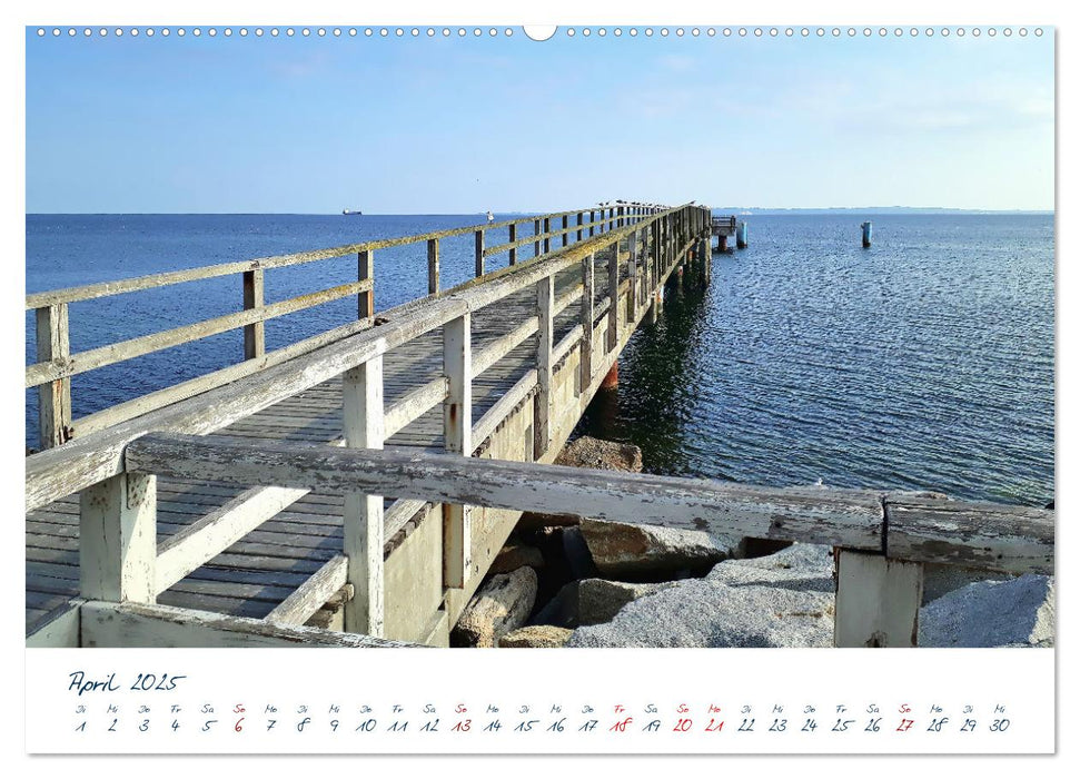 Seebrücken an der Ostsee - Aufs Meer laufen und die frische Ostseebrise genießen (CALVENDO Wandkalender 2025)