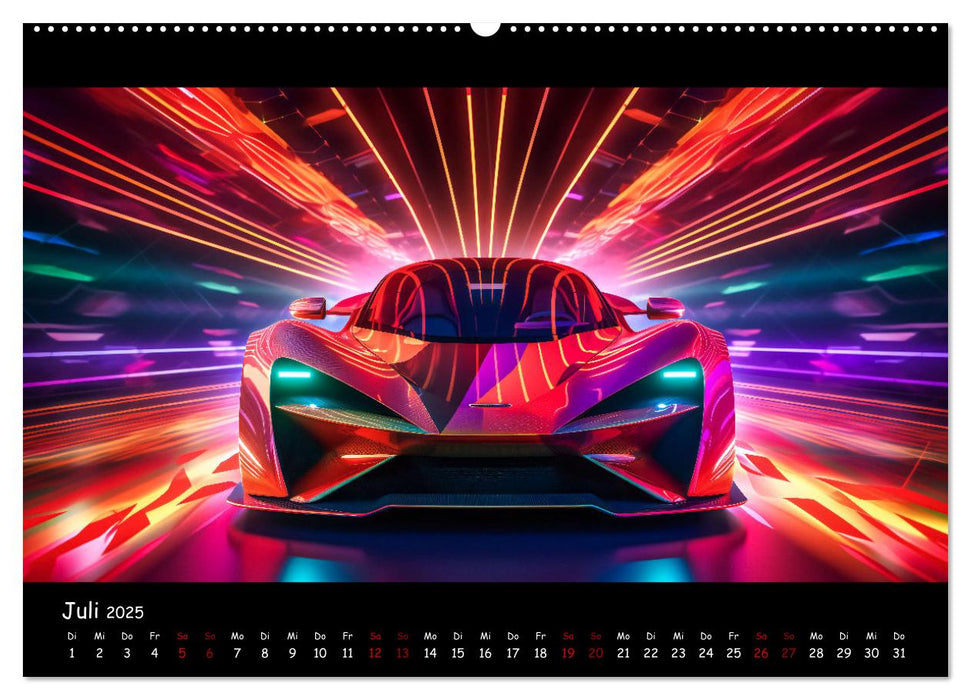 Futuristische Neon Cars (CALVENDO Premium Wandkalender 2025)