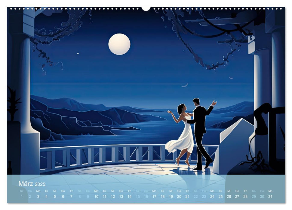 Santorini, Griechenland -Romatische Abendstimmung- (CALVENDO Wandkalender 2025)