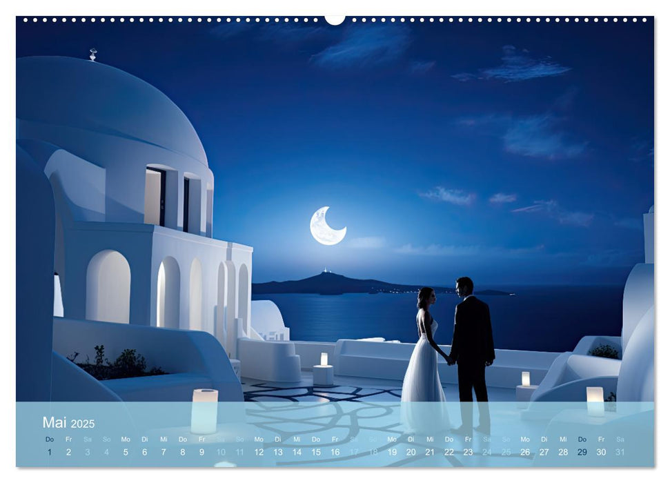 Santorini, Griechenland -Romatische Abendstimmung- (CALVENDO Wandkalender 2025)