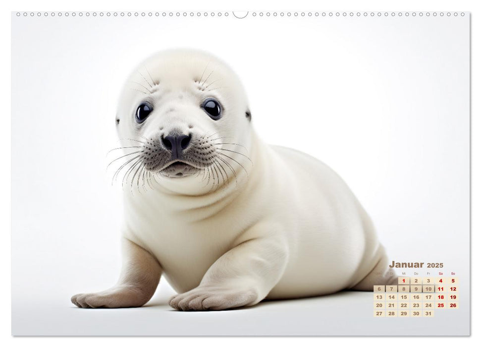 Weiße Tierwelt (CALVENDO Premium Wandkalender 2025)