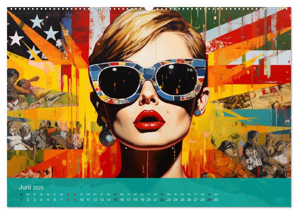 Pop-Art. Eine Reise in coolen Illustrationen (CALVENDO Wandkalender 2025)