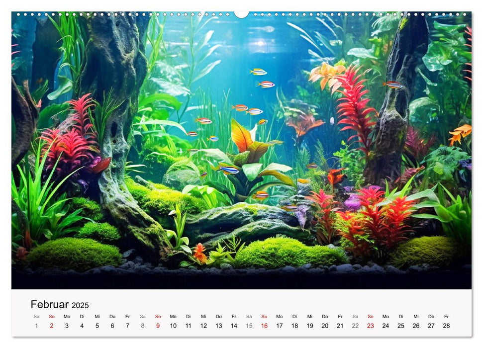 Pflanzen im Süßwasseraquarium. Gartenkunst im Fischbecken (CALVENDO Wandkalender 2025)