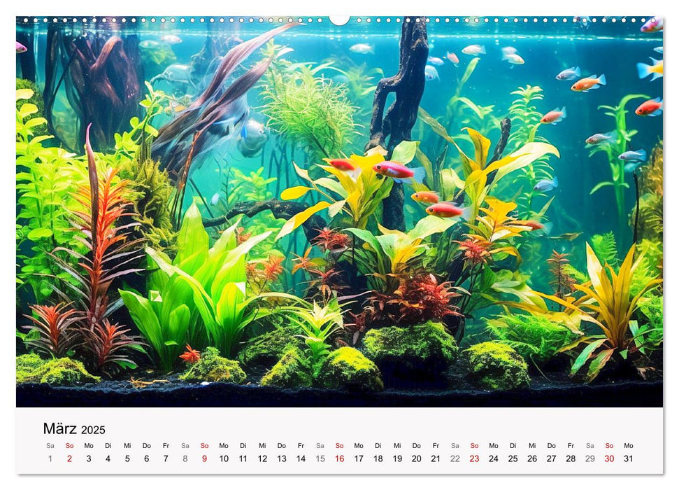 Pflanzen im Süßwasseraquarium. Gartenkunst im Fischbecken (CALVENDO Wandkalender 2025)