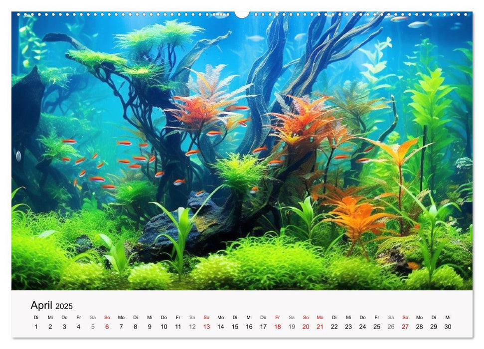 Pflanzen im Süßwasseraquarium. Gartenkunst im Fischbecken (CALVENDO Wandkalender 2025)