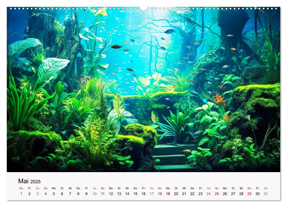 Pflanzen im Süßwasseraquarium. Gartenkunst im Fischbecken (CALVENDO Wandkalender 2025)