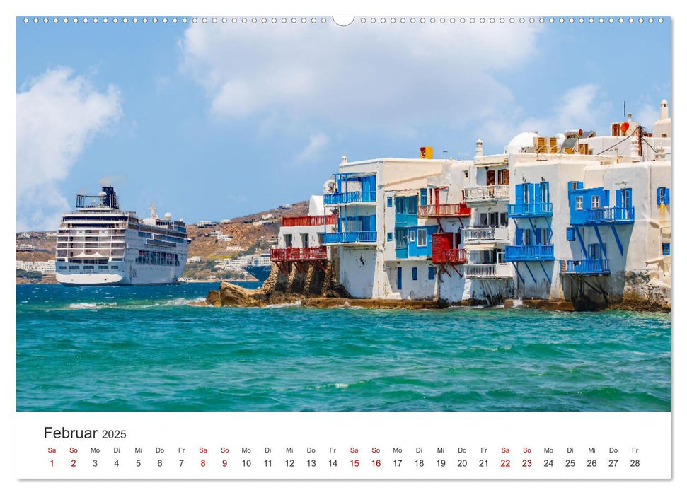 Stadt Mykonos - Impressionen (CALVENDO Premium Wandkalender 2025)