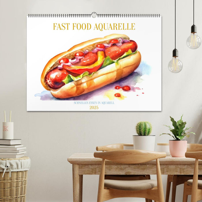 FAST FOOD AQUARELLE (CALVENDO Wandkalender 2025)