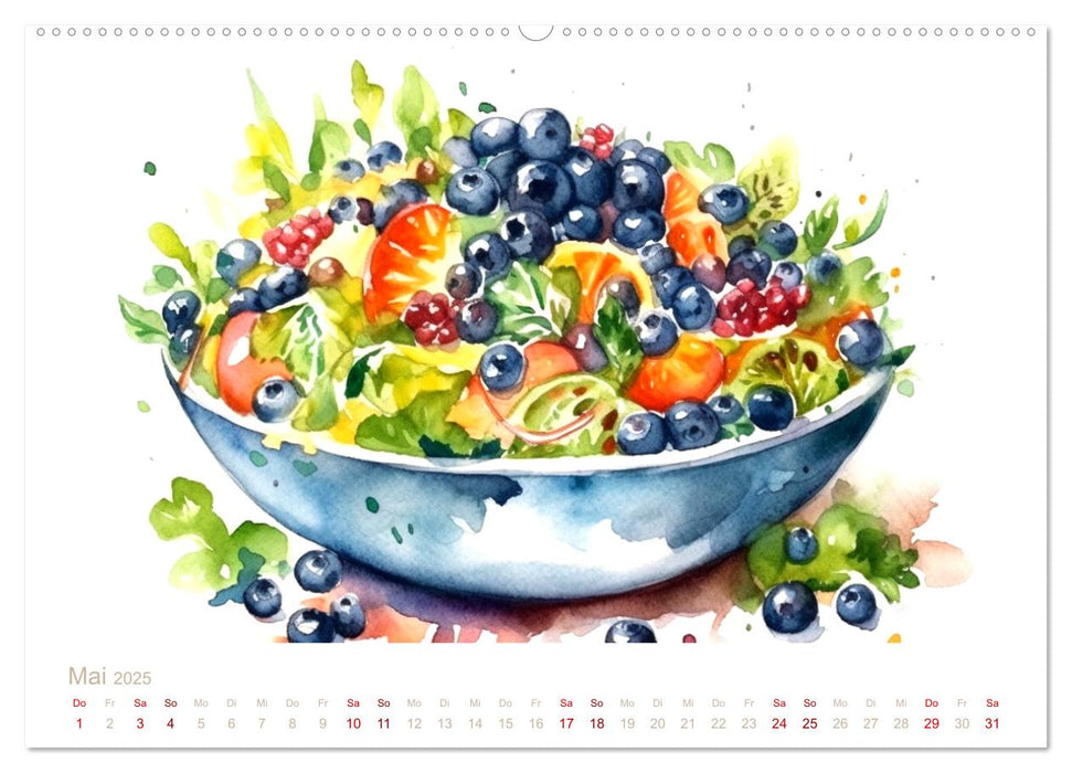 FAST FOOD AQUARELLE (CALVENDO Wandkalender 2025)