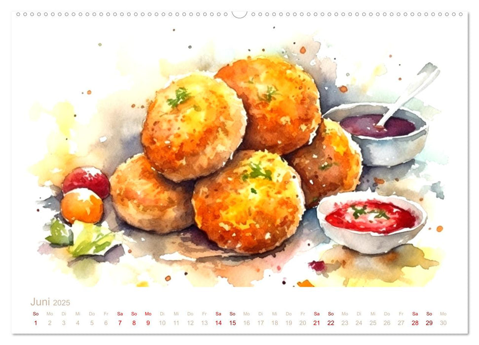 FAST FOOD AQUARELLE (CALVENDO Wandkalender 2025)