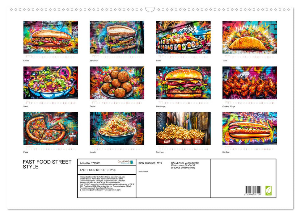 FAST FOOD STREET STYLE (CALVENDO Wandkalender 2025)