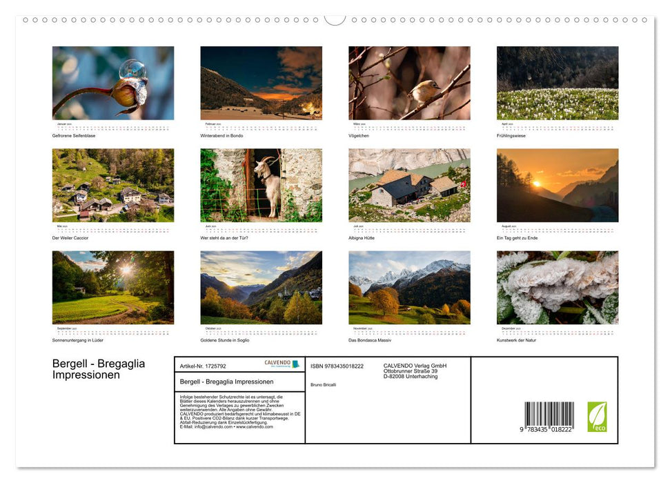 Bergell - Bregaglia Impressionen (CALVENDO Premium Wandkalender 2025)