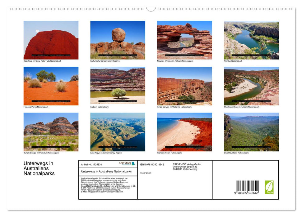 Unterwegs in Australiens Nationalparks (CALVENDO Premium Wandkalender 2025)