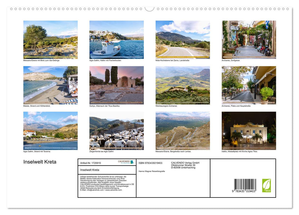 Inselwelt Kreta (CALVENDO Premium Wandkalender 2025)