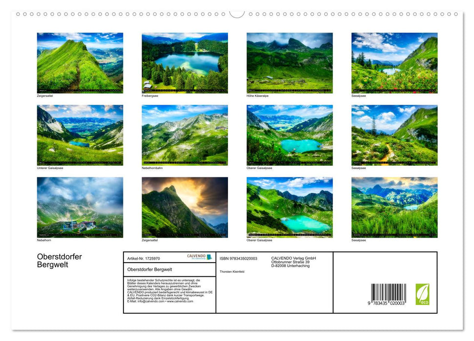 Oberstdorfer Bergwelt (CALVENDO Premium Wandkalender 2025)