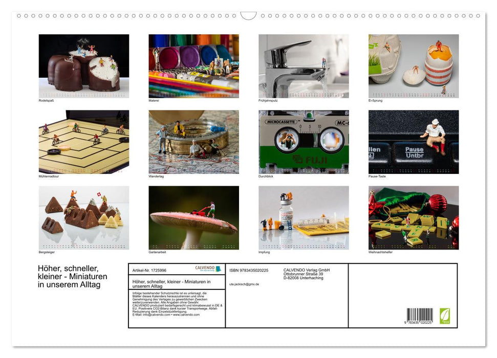 Höher, schneller, kleiner - Miniaturen in unserem Alltag (CALVENDO Wandkalender 2025)