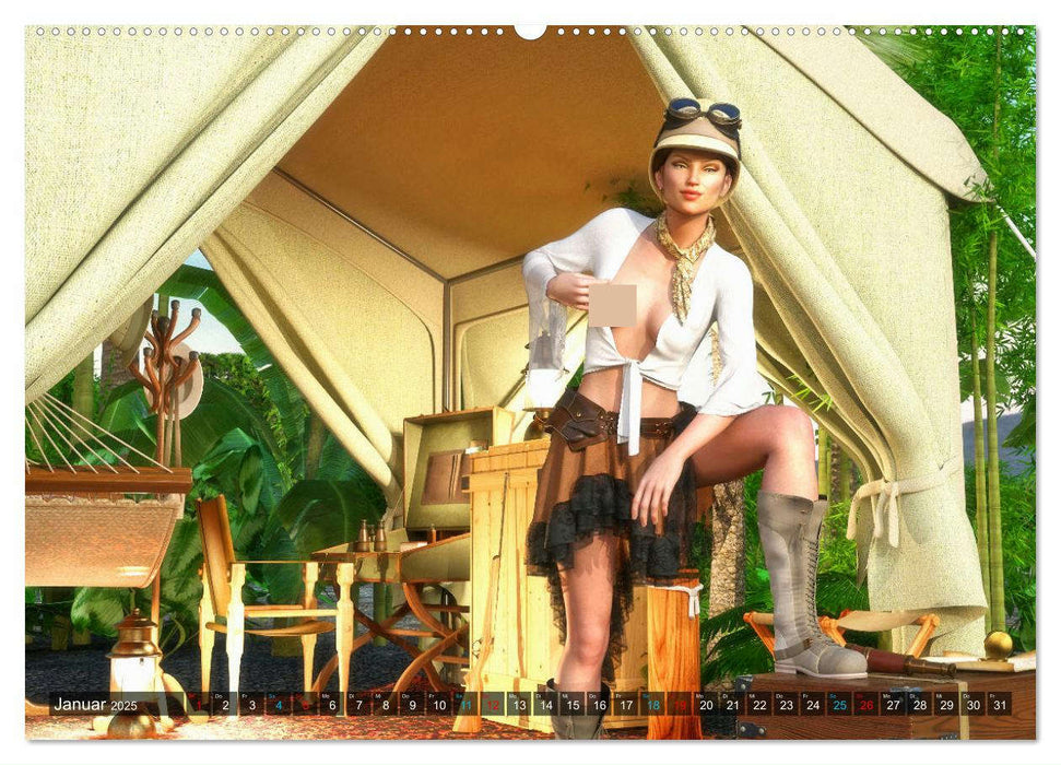 Steampunk Ladys Pin Up (CALVENDO Premium Wandkalender 2025)