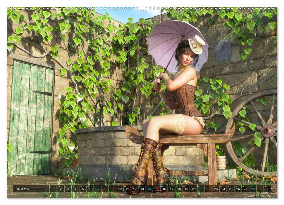 Steampunk Ladys Pin Up (CALVENDO Premium Wandkalender 2025)