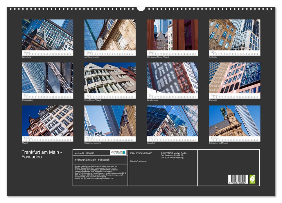 Frankfurt am Main - Fassaden (CALVENDO Wandkalender 2025)