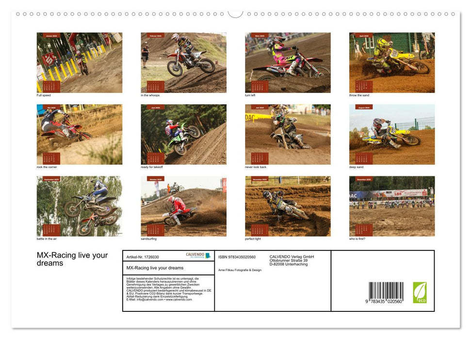 MX-Racing live your dreams (CALVENDO Premium Wandkalender 2025)