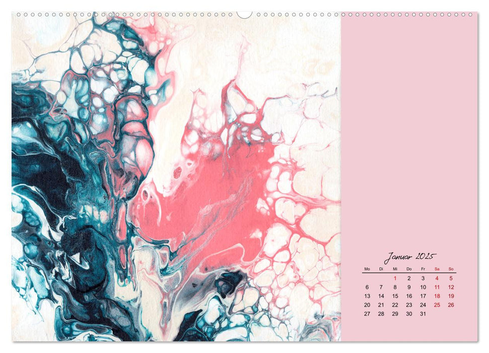 Farbfantasien - Pouring (CALVENDO Premium Wandkalender 2025)