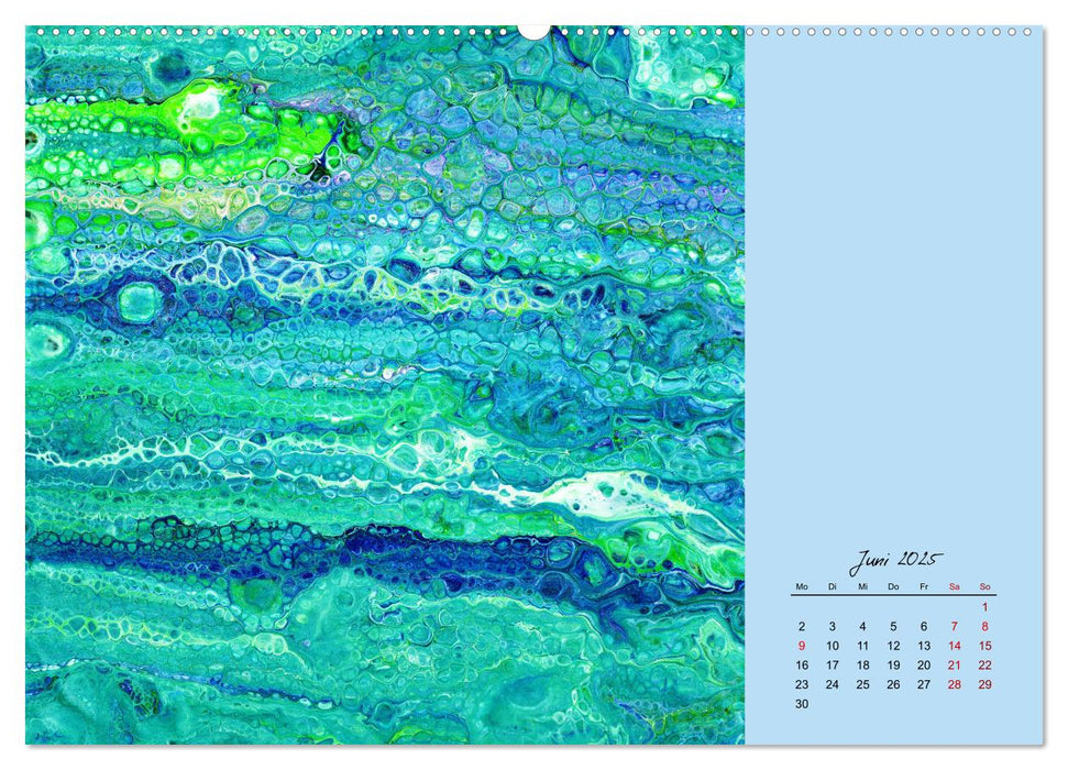 Farbfantasien - Pouring (CALVENDO Premium Wandkalender 2025)