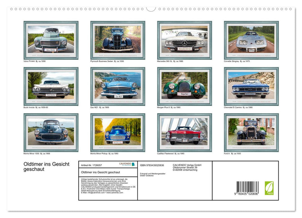 Oldtimer ins Gesicht geschaut (CALVENDO Premium Wandkalender 2025)