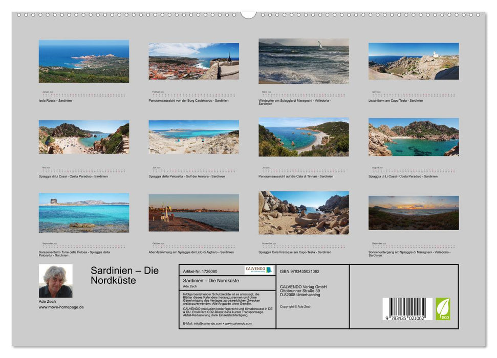 Sardinien – Die Nordküste (CALVENDO Wandkalender 2025)