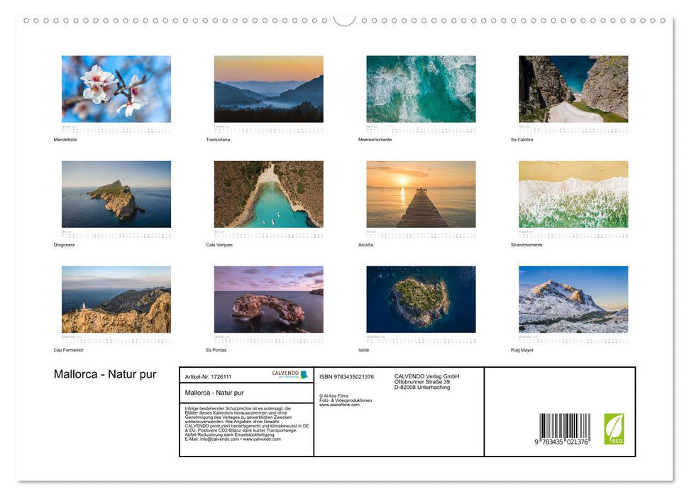 Mallorca - Natur pur (CALVENDO Premium Wandkalender 2025)