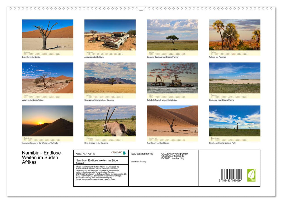 Namibia - Endlose Weiten im Süden Afrikas (CALVENDO Wandkalender 2025)