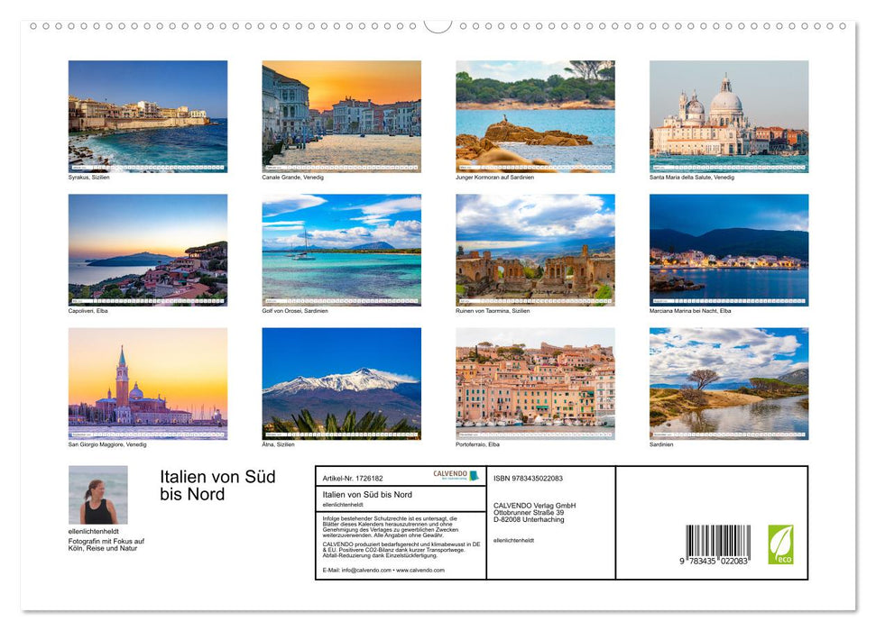 Italien von Süd bis Nord (CALVENDO Premium Wandkalender 2025)