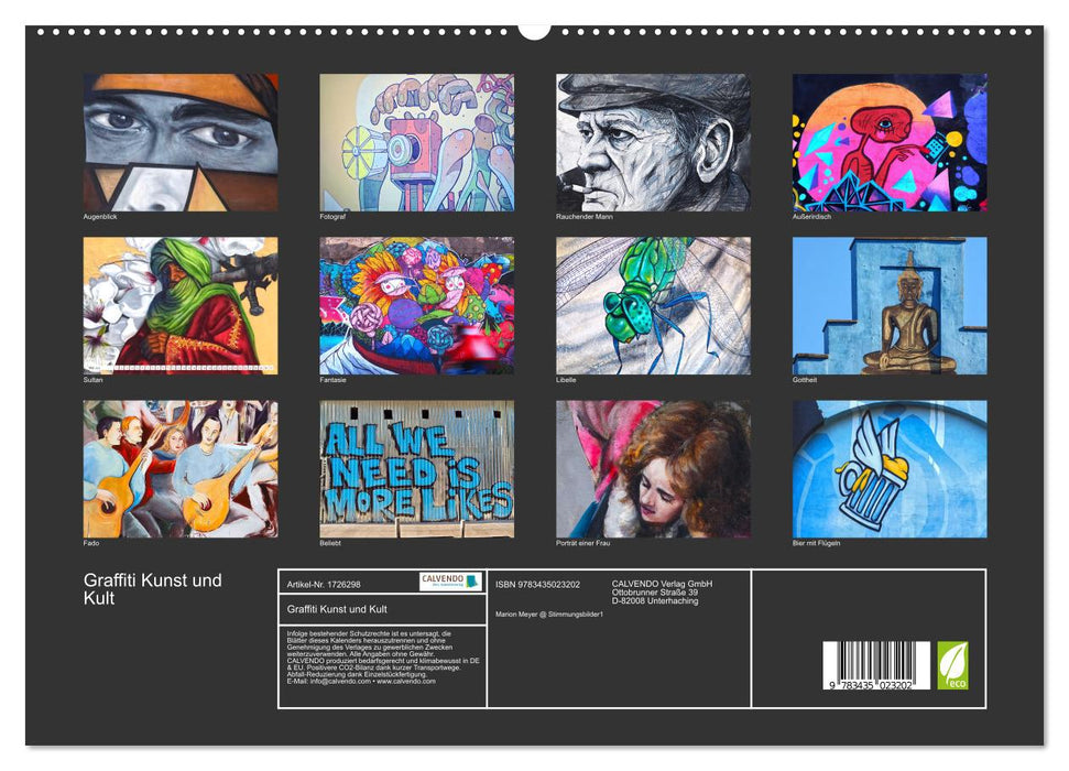 Graffiti Kunst und Kult (CALVENDO Premium Wandkalender 2025)