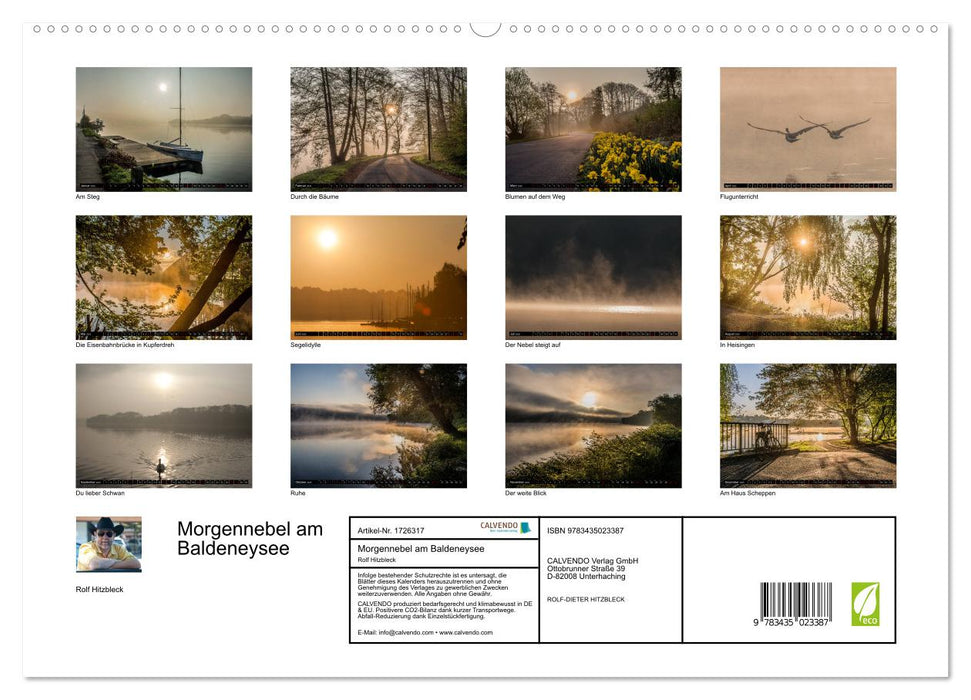 Morgennebel am Baldeneysee (CALVENDO Premium Wandkalender 2025)