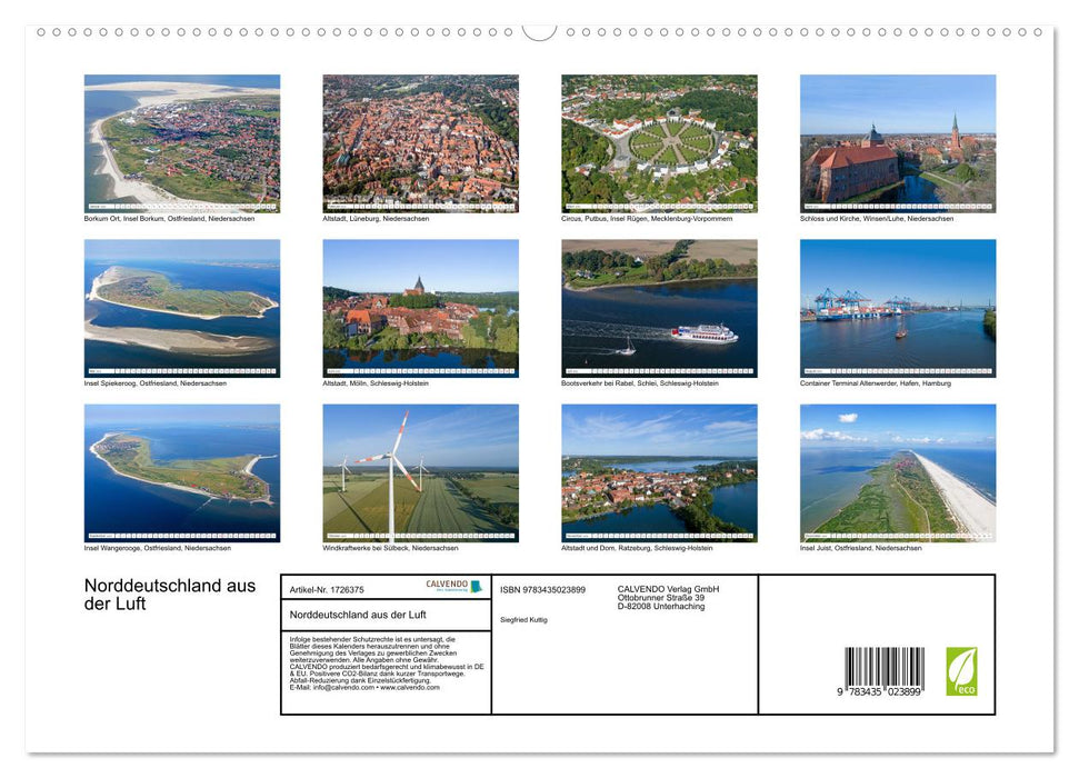 Norddeutschland aus der Luft (CALVENDO Premium Wandkalender 2025)