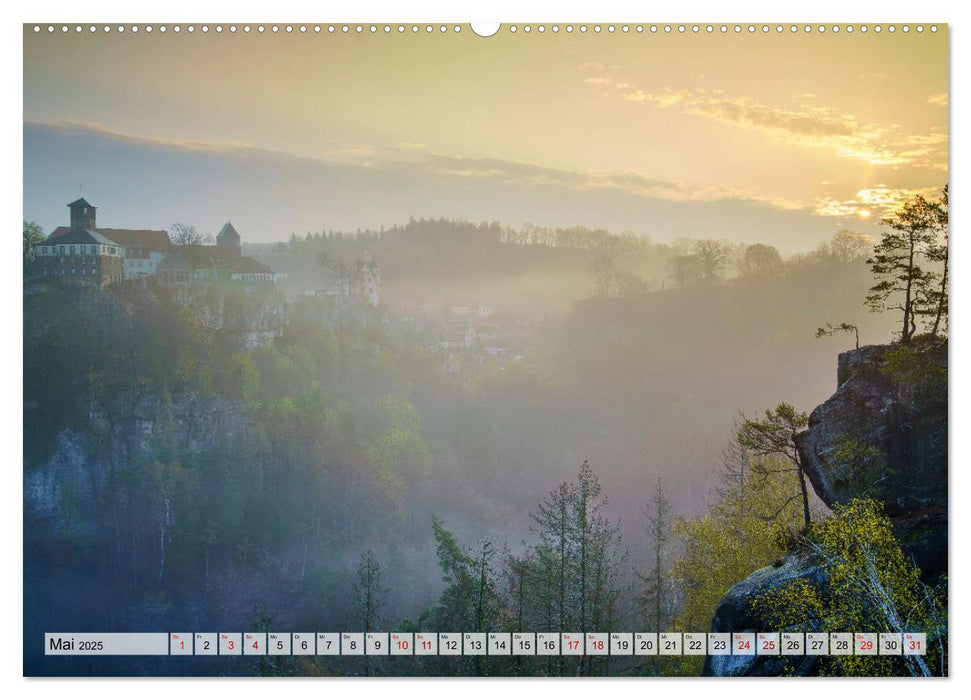 Die Burg Hohnstein im Wandel der Jahreszeiten (CALVENDO Premium Wandkalender 2025)