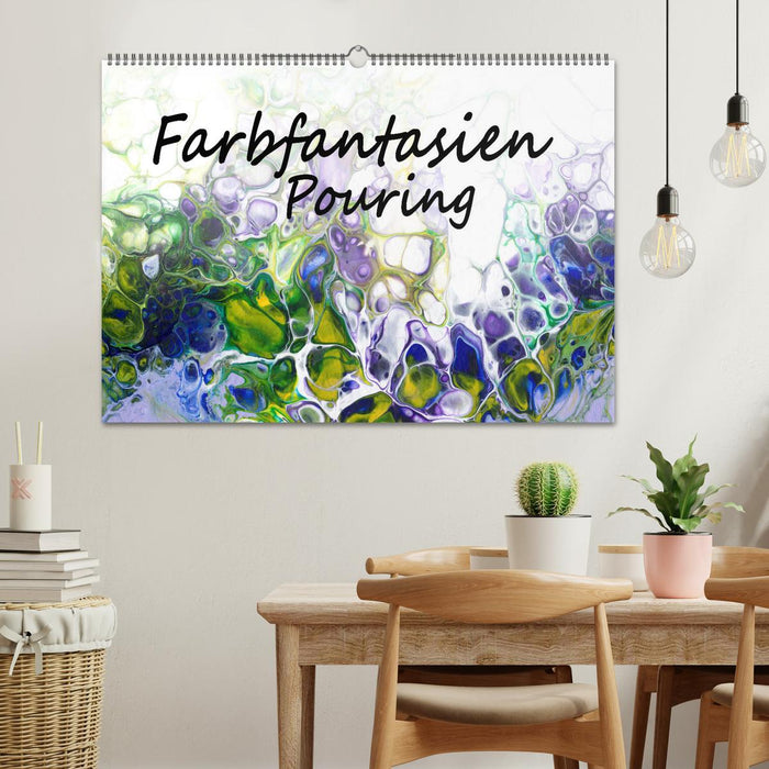 Farbfantasien - Pouring (CALVENDO Wandkalender 2025)