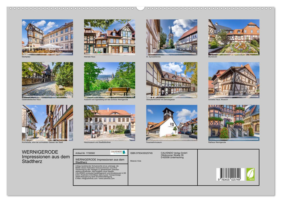 WERNIGERODE Impressionen aus dem Stadtherz (CALVENDO Wandkalender 2025)