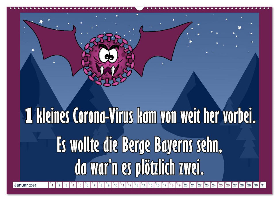 12 kleine Corona-Viren (CALVENDO Wandkalender 2025)