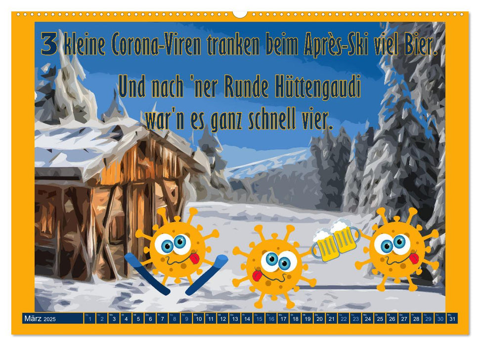 12 kleine Corona-Viren (CALVENDO Wandkalender 2025)