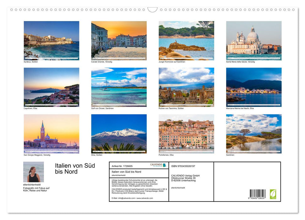 Italien von Süd bis Nord (CALVENDO Wandkalender 2025)