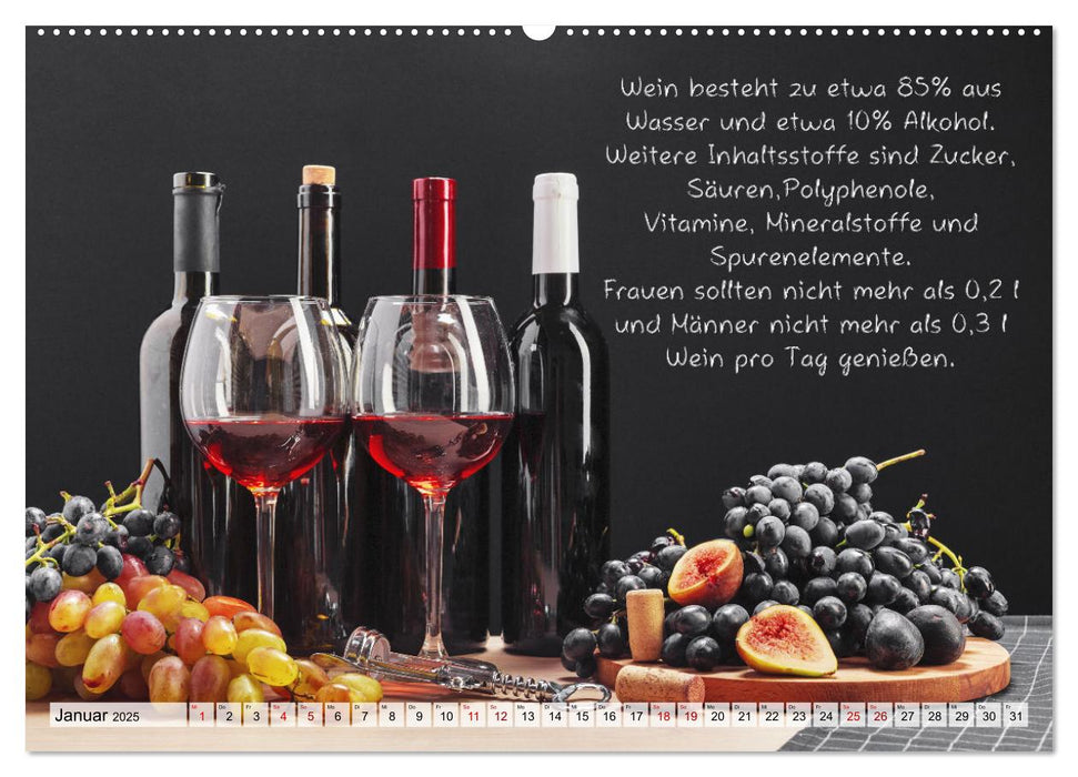 Wissenswertes über Wein (CALVENDO Premium Wandkalender 2025)