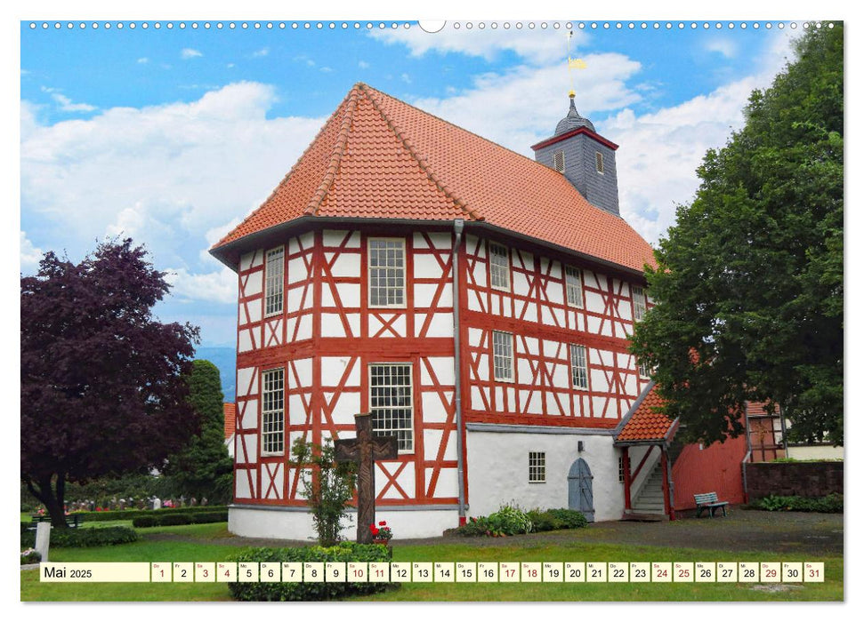 Fachwerkhäuser - Kirchen in Thüringen (CALVENDO Premium Wandkalender 2025)