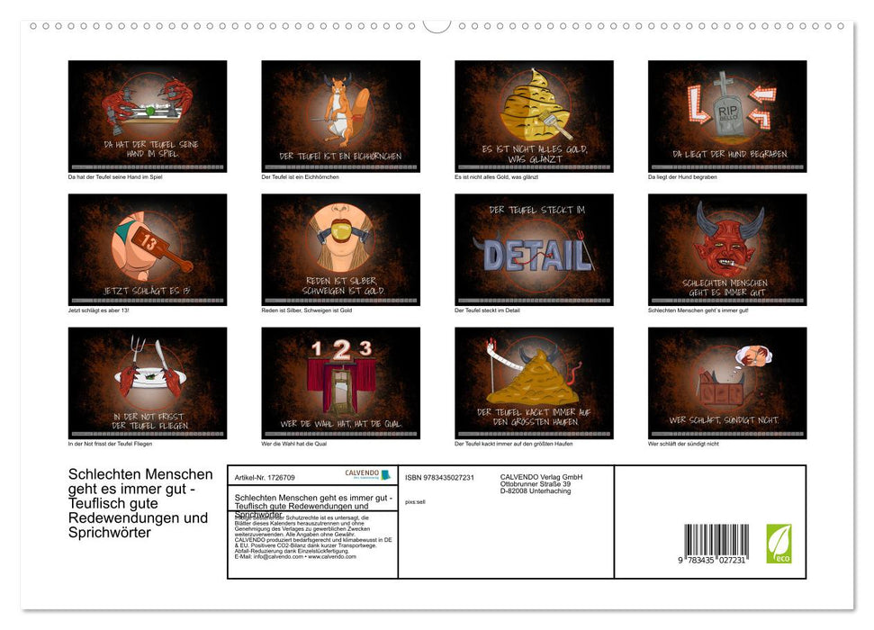 Schlechten Menschen geht es immer gut - Teuflisch gute Redewendungen und Sprichwörter (CALVENDO Wandkalender 2025)