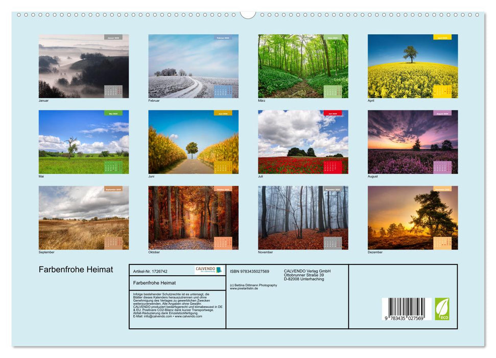 Farbenfrohe Heimat (CALVENDO Premium Wandkalender 2025)